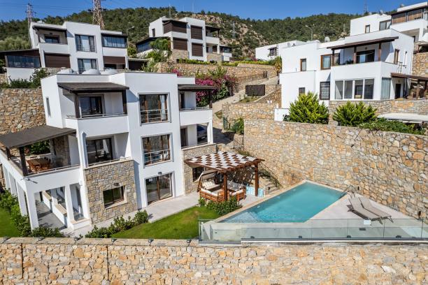 4+1 Villa with Private Pool and Sea View in Bodrum Center