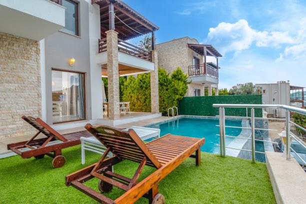 3+1 Villa in Bodrum Gündoğan with Private Pool and Nature View in a Secure Site