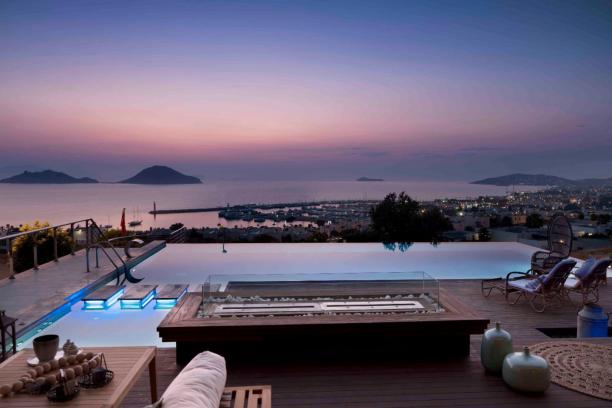 8+1 Villa for Rent with Private Pool with Full Sea View in Bodrum Turgutreis