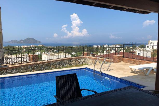 Sea View Villa with Private Pool in Kadıkalesi, Turgutreis, Bodrum
