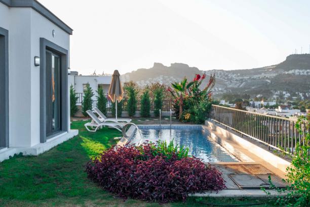  3+1 Villa for Rent with Sea View and Private Pool in Gundogan, Bodrum