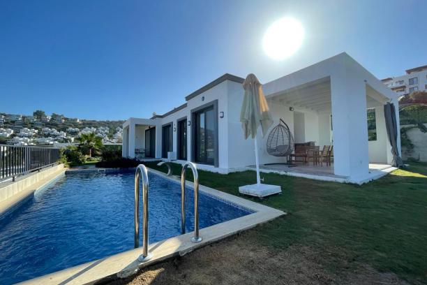 3+1 Villa for Rent with Sea View and Private Pool in Gundogan, Bodrum