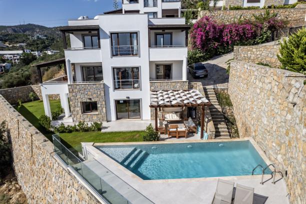 4+1 Villa with Private Pool and Sea View in Bodrum Center