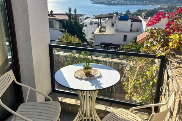 Villa for rent in Bodrum Bitez with private pool, heated pool option and sea view.