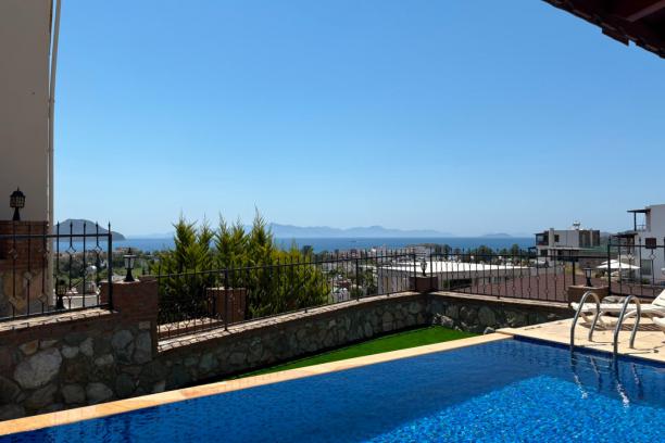 Sea View Villa with Private Pool in Kadıkalesi, Turgutreis, Bodrum