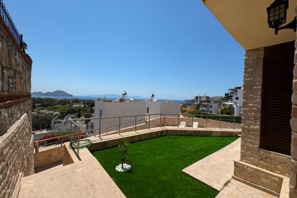  Sea View Villa with Private Pool in Kadıkalesi, Turgutreis, Bodrum