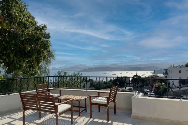 Villa for rent in Bodrum Center with private pool and sea view.