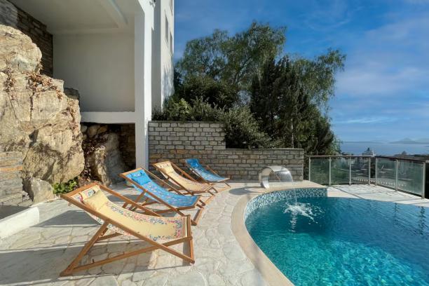 Villa for rent in Bodrum Center with private pool and sea view.